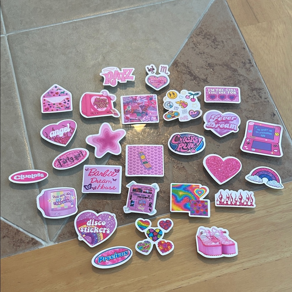 3/20$ Pink Y2K Stickers Set (pack of 20)